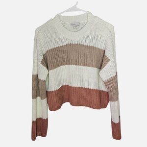 Sincerely Jules Striped Sweater in Cream, Tan, and Brown